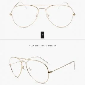 Databrille (Pilotbrille med gullramme)