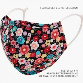 Flerfarget munnbind med blomster